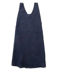 Fog Linen Work Linen Japanese Over-Apron Navy