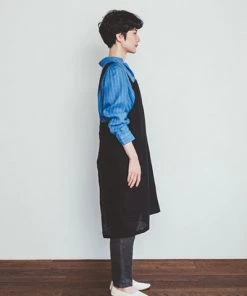 Fog Linen Work Kitchen & Table Cross Back Work Apron Black