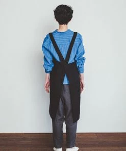 Fog Linen Work Kitchen & Table Cross Back Work Apron Black