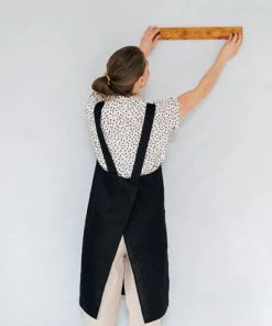 Fog Linen Work Kitchen & Table Cross Back Work Apron Black