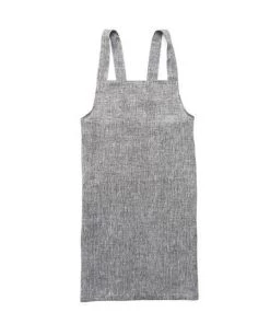 Fog Linen Work Cross Back Work Apron Herringbone