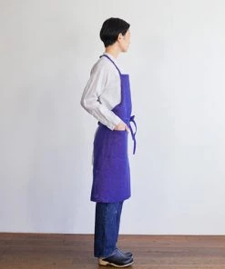 Fog Linen Work Linen Daily Apron Iris Linen Aprons