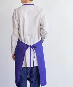 Fog Linen Work Linen Daily Apron Iris Linen Aprons