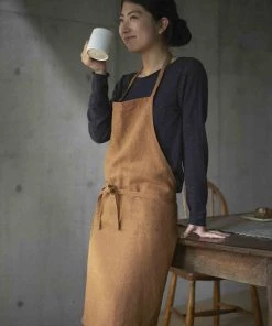 Fog Linen Work Linen Daily Apron Ocre Kitchen & Table