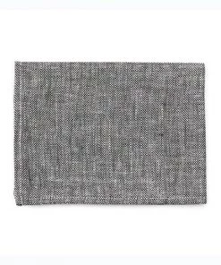 Fog Linen Work Linen Kitchen Cloth Herringbone Black Kitchen & Table