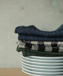 Fog Linen Work Kitchen & Table Thick Linen Kitchen Cloth Dark Green
