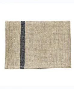 Fog Linen Work Kitchen & Table Thick Linen Kitchen Cloth Natural Navy Stripe
