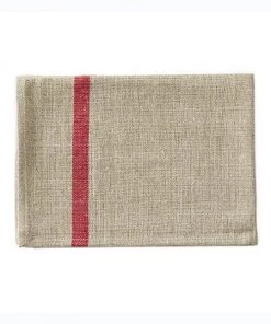 Fog Linen Work Thick Linen Kitchen Cloth Natural Red Stripe Kitchen & Table
