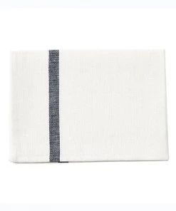 Fog Linen Work Kitchen & Table Thick Linen Kitchen Cloth White Navy