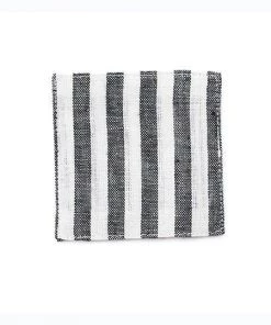 Fog Linen Work Linen Coaster Black White Stripes