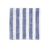 Fog Linen Work Linen Coaster Blue White Stripes
