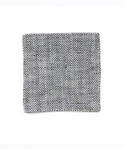 Fog Linen Work Linen Coaster Herringbone Black