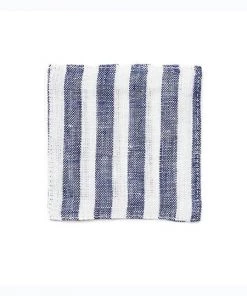 Fog Linen Work Linen Coaster Navy Stripes