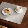 Fog Linen Work Linen Placemat Denim White Linen Placemats & Coasters