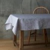 Fog Linen Work Linen Tablecloths & Nakins Linen Tablecloth Grey White Stripes