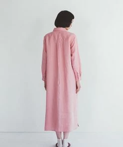 FOG LINEN WORK EUROPE Akari Shirt Dress FLAMANT ROSE Women's Clothing