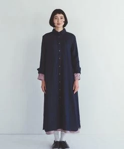 FOG LINEN WORK EUROPE Akari Shirt Dress BLUE INDIGO