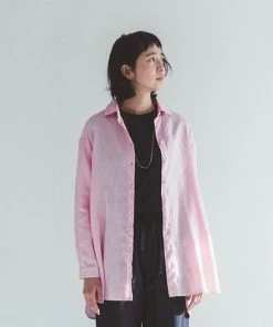 FOG LINEN WORK EUROPE Kaho Oversized Shirt FUCHSIA PINK