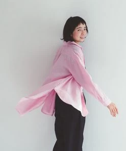 FOG LINEN WORK EUROPE Kaho Oversized Shirt FUCHSIA PINK