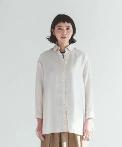 FOG LINEN WORK EUROPE Kaho Oversized Shirt ECRU BEIGE Women's Clothing