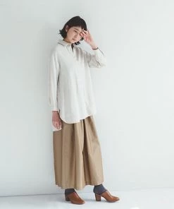 FOG LINEN WORK EUROPE Kaho Oversized Shirt ECRU BEIGE Women's Clothing