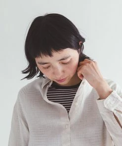 FOG LINEN WORK EUROPE Kaho Oversized Shirt ECRU BEIGE Women's Clothing