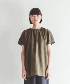 FOG LINEN WORK EUROPE Evelyn Top OLIVE New Arrivals