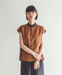 FOG LINEN WORK EUROPE New Arrivals Sienna Top NOISETTE
