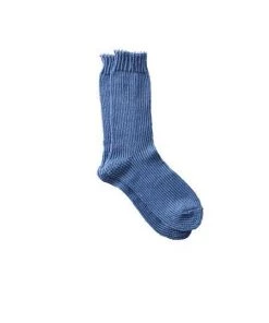 Fog Linen Work Thick Linen Socks Blue Accessories
