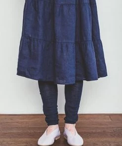 Fog Linen Work Linen Leggings Navy Accessories