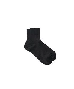 Fog Linen Work Linen Rib Socks Black Accessories