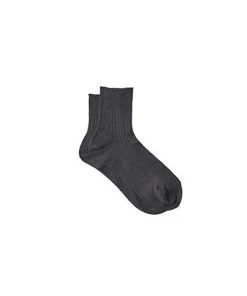 Fog Linen Work Accessories Linen Rib Socks Charcoal