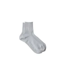 Fog Linen Work Linen Rib Socks Grey