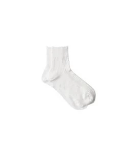 Fog Linen Work Accessories Linen Rib Socks White