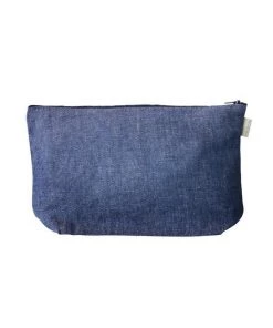 Fog Linen Work Romy Pouch L Denim Blue Accessories
