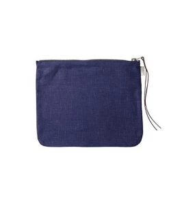 Fog Linen Work Accessories Canna Pouch Blue Violet Large