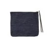 Fog Linen Work Canna Pouch Navy Pin Stripes Large Accessories