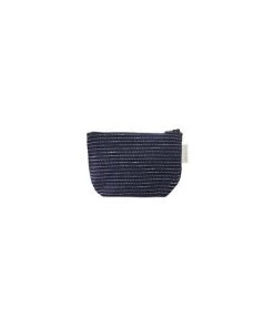 Fog Linen Work Tim Pouch Navy Pin Stripes