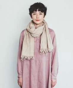 Fog Linen Work Scarves & Hats Roserie Scarf Ivoire