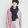 Fog Linen Work Roserie Scarf Blue Indigo Scarves & Hats
