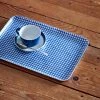 Fog Linen Work Linen Tray M Blue White Checks