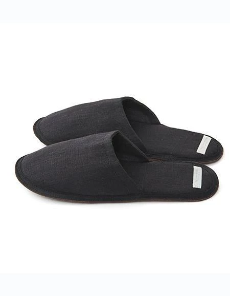 Fog Linen Work Bed & Bath Linen Slippers Graphite 4 Fog Linen Work Bed & Bath Linen Slippers Graphite