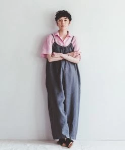 FOG LINEN WORK EUROPE Sarah Salopette Acier Women's Clothing