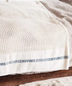 Fog Linen Work Bed & Bath Knitted Cotton Blanket