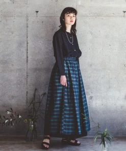 FOG LINEN WORK EUROPE Velma Skirt Tartan Check
