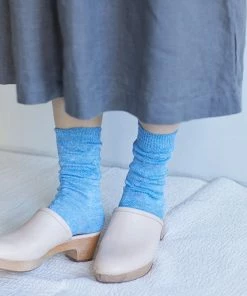 Fog Linen Work 【Restocked】Linen Socks Sky Blue Accessories