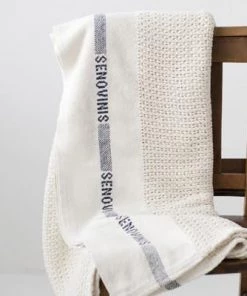 Fog Linen Work Bed & Bath Knitted Cotton Blanket