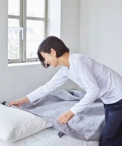 Fog Linen Work Chambray Linen Blanket