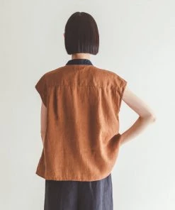 FOG LINEN WORK EUROPE New Arrivals Sienna Top NOISETTE