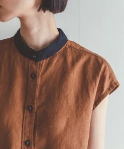 FOG LINEN WORK EUROPE New Arrivals Sienna Top NOISETTE